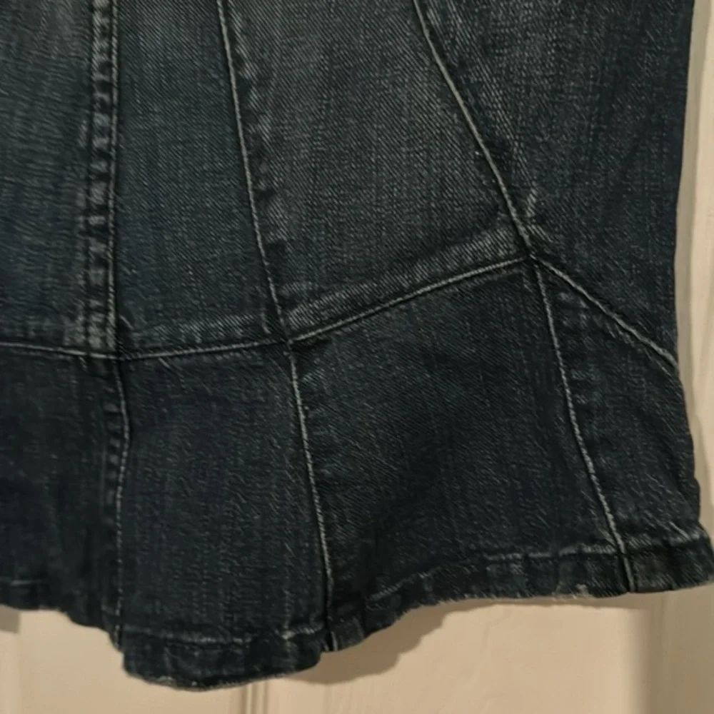Vintage Y2K Juicy Couture Blue Denim Skirt With‎ Ruffle Size Large